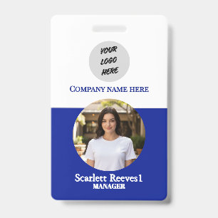 Costom Corporates blue Employee Business logo clip Badge