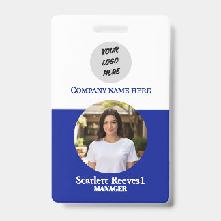 Costom Corporates blue Employee Business logo clip Badge