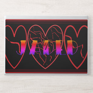Costomized and Personalized Jaded Broken Hearts HP Laptop Skin