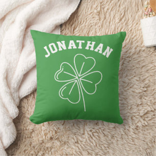 Costum Name lucky Shamrock St. Patrick's Day Throw Pillow