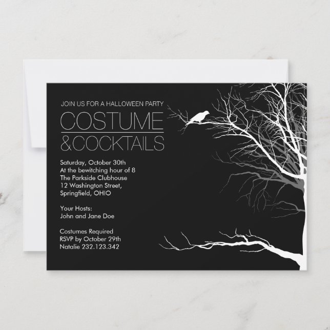 Costume and Cocktails Halloween Invitation (Front)