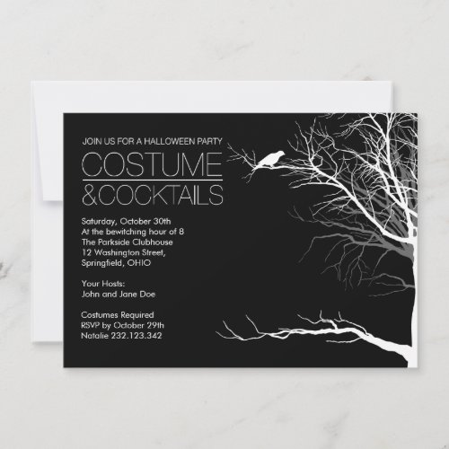 Costume and Cocktails Halloween Invitation