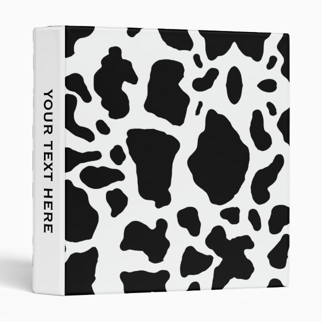 Costume Black and White Cow Print 3 Ring Binder (Front/Spine)