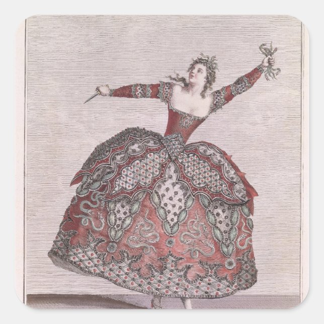 Costume design a Fury in 'Hippolyte et Aricie' Square Sticker (Front)