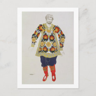 Costume design for a man, from Sadko, 1917 (colour Postcard