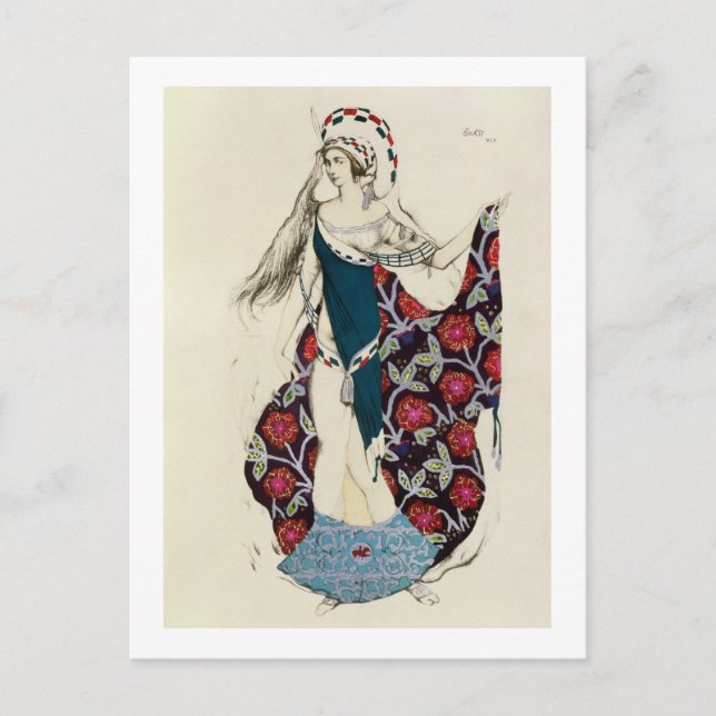 Costume design for a woman, from Judith, 1922 (col Postcard (Front)