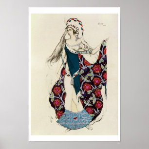 Costume design for a woman, from Judith, 1922 (col Poster