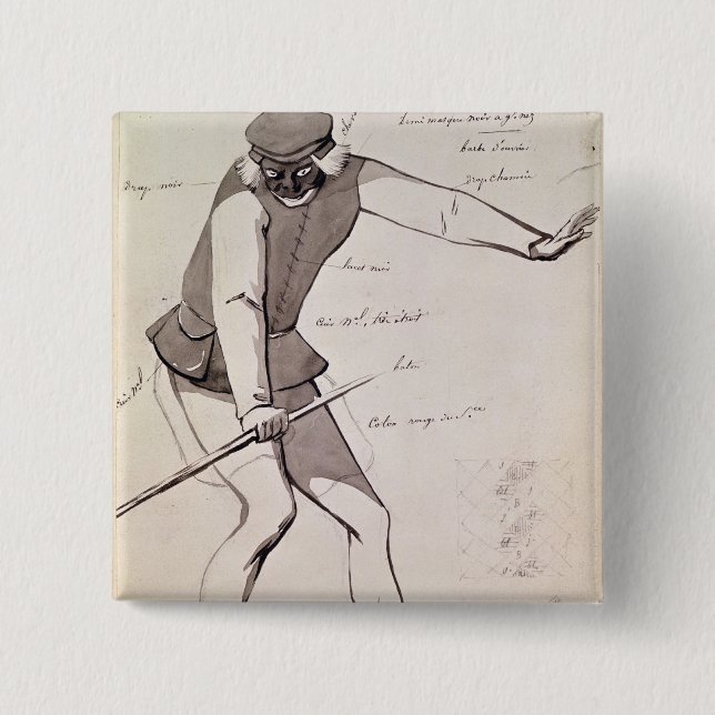 Costume design for an Acrobat Pinback Button (Front)