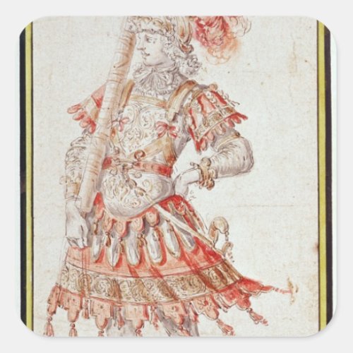 Costume design for Carousel c1662 Square Sticker