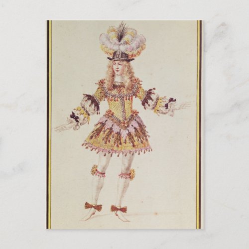 Costume design for male dancer c1660 postcard