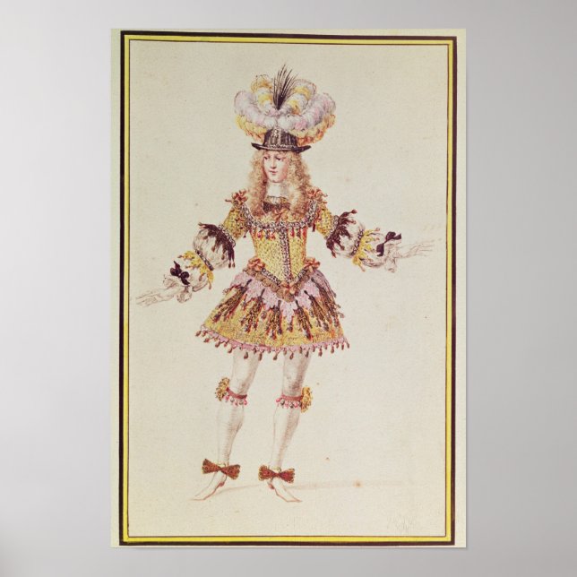 Costume design for male dancer, c.1660 poster (Front)