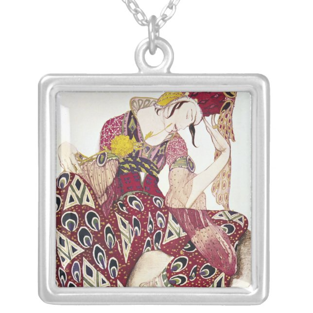 Costume design for Nijinsky at ballet 'La Silver Plated Necklace (Front)