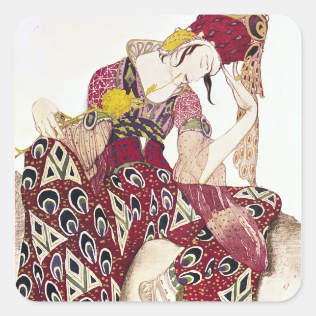 Costume design for Nijinsky at ballet 'La Square Sticker (Front)