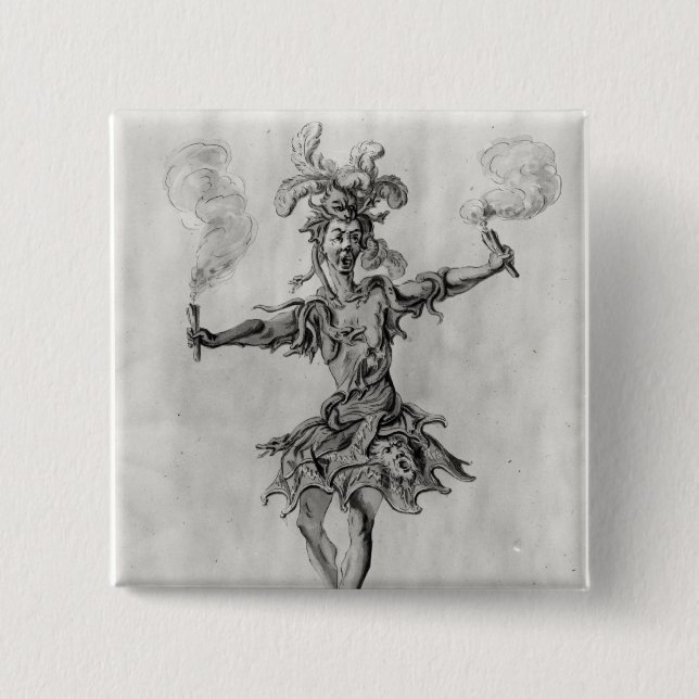 Costume design for the ballet 'Medusa' Pinback Button (Front)