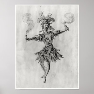 Costume design for the ballet 'Medusa' Poster