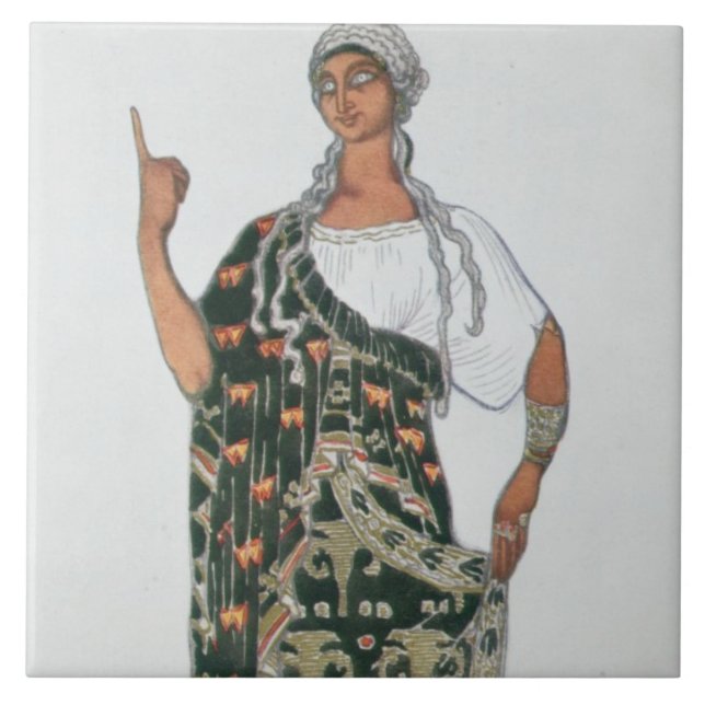 Costume design from Phedre, 1917 (colour litho) Ceramic Tile (Front)