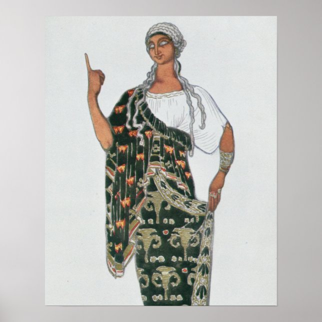 Costume design from Phedre, 1917 (colour litho) Poster (Front)