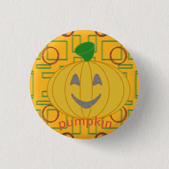 Costume Design Orange Pumpkin Button (Front)