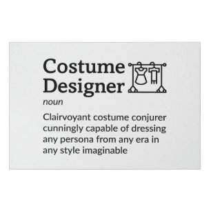 Costume Designer Definition Decor 36" x 24" Faux Canvas Print