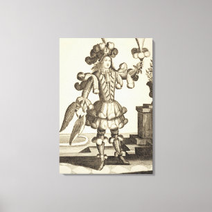 Costume for a Feather Dealer, pub. by Gerard Valck Canvas Print