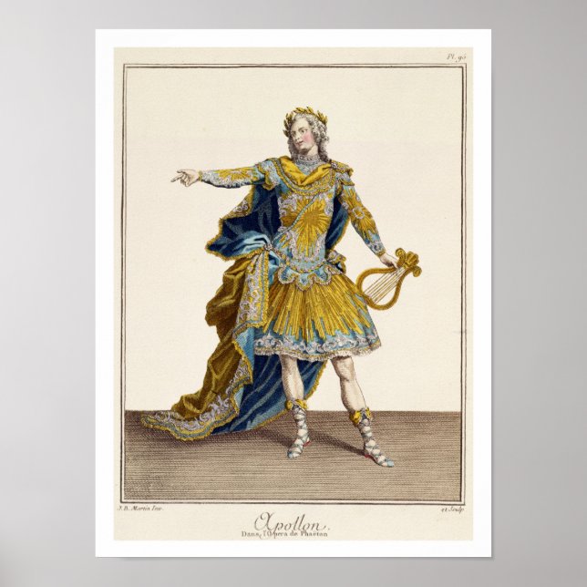 Costume for Apollo in the opera 'Phaethon', engrav Poster (Front)