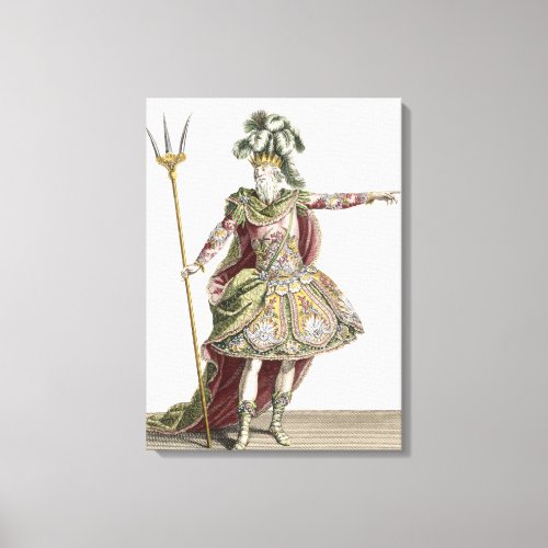 Costume for Neptune in several operas engraved by Canvas Print