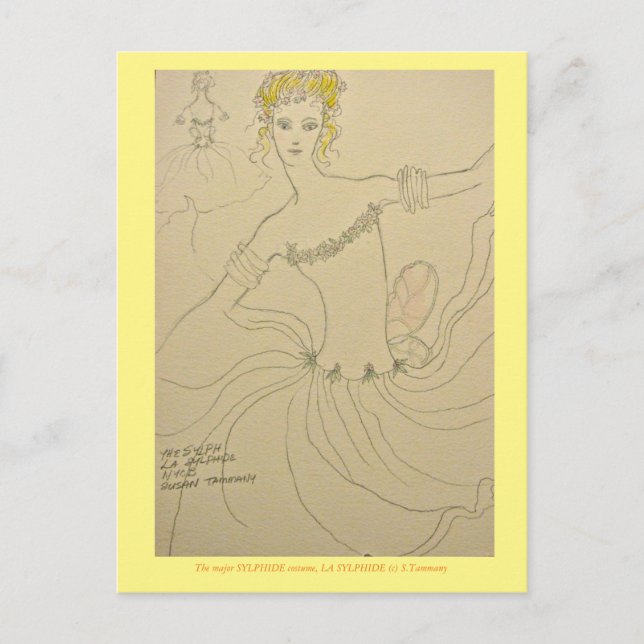 Costume for principle Sylphide in ballet Postcard (Front)