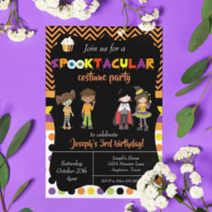 Costume Halloween Birthday Party Child Trick Treat Invitation