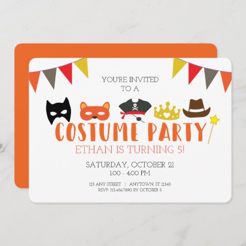 Costume Halloween Birthday Party Invitation
