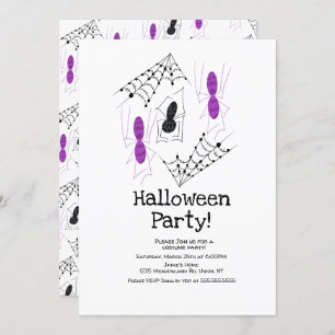 Costume Halloween Party Spider Doodles Invitation