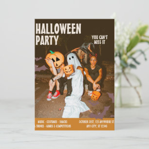 Costume Halloween Party,Vintage Editable Halloween Invitation