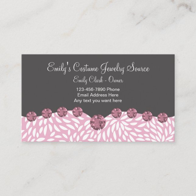 Costume Jewelry Business Cards (Front)