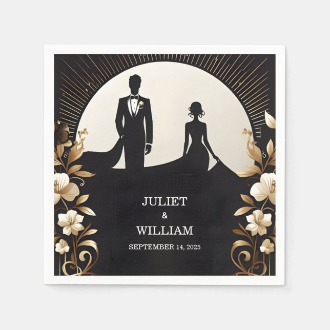 Costume Men Adult Tuxedo Bold Black Tie Wedding Napkins (Front)