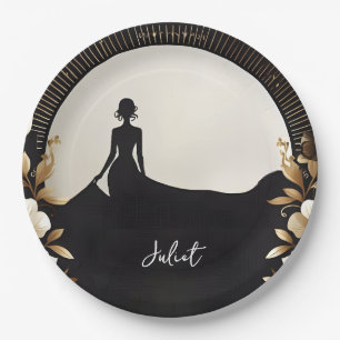 Costume Men Tuxedo Bold Black Tie Bridal Shower Paper Plates