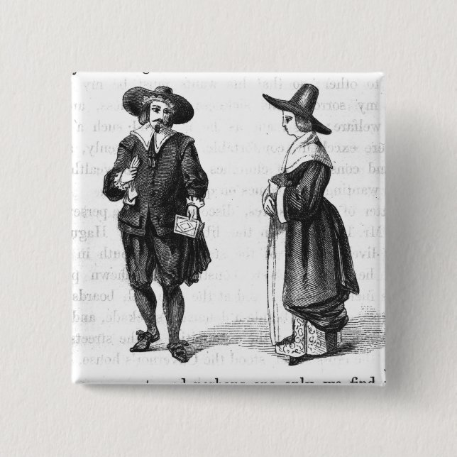 Costume of the Pilgrims Pinback Button (Front)