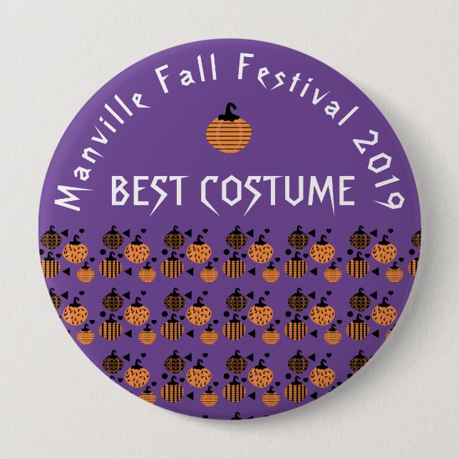 Costume Party Best Costume | Geometric Pumpkin Art Button (Front)