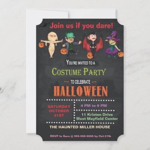 Costume Party Celebrating Halloween Party Invitation