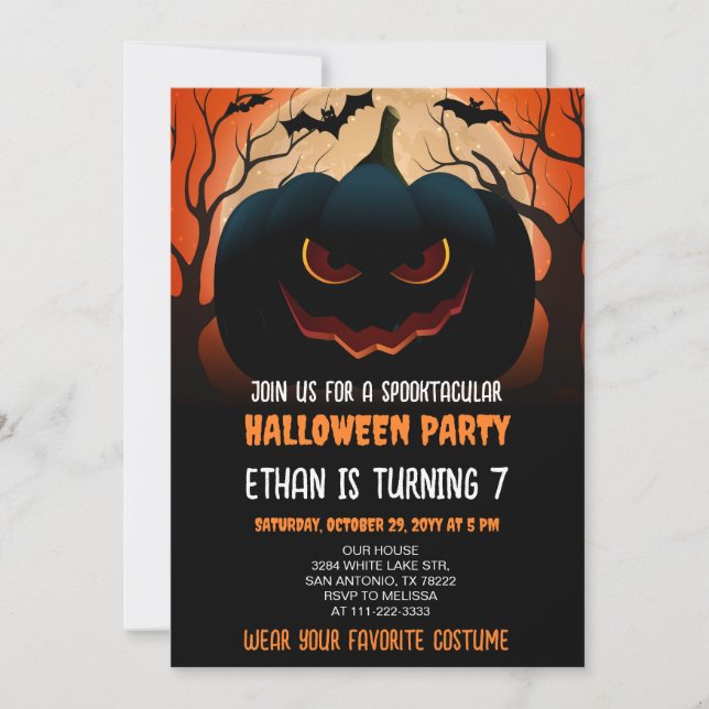Costume Party Halloween Birthday Party Invitation (Front)