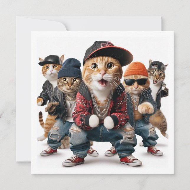 Costume party, Hip Hop dance,  Dance party, cat  Invitation (Front)