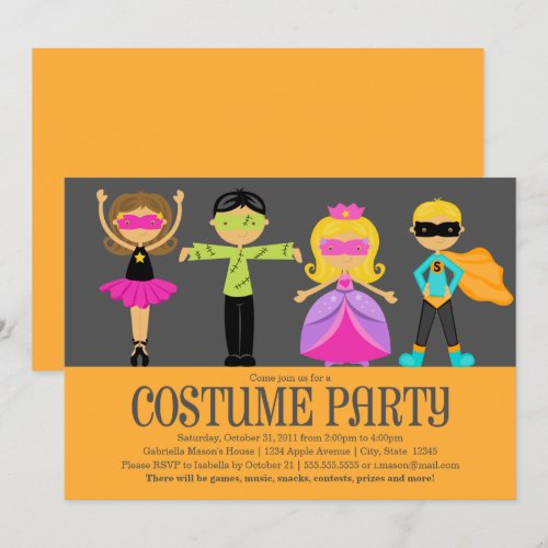 5 x 7 Costume Party | Halloween Party Invite