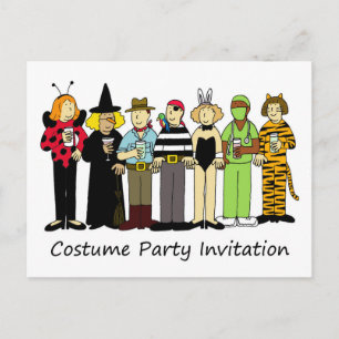 Costume Party Invitation Children in Fancy Dress Postcard
