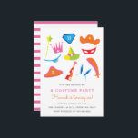 Costume Party Kids birthday party Rainbow 003 Invitation<br><div class="desc">A kid's birthday party invitation featuring dress up items illustrations.</div>