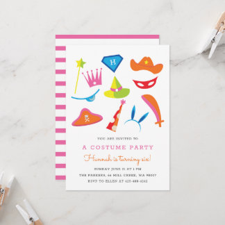 Costume Party Kids birthday party Rainbow 003 Invitation