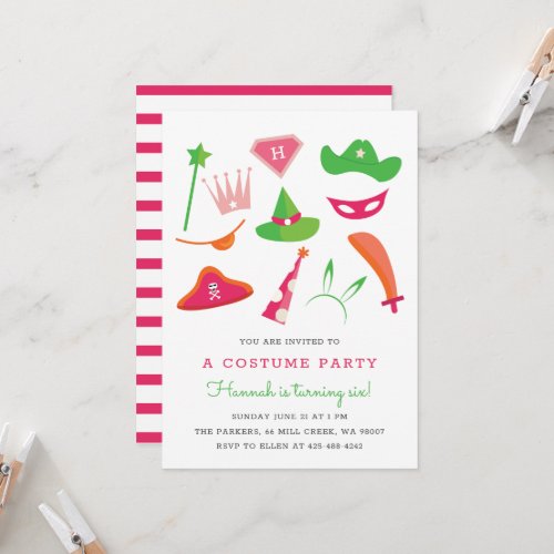 Costume Party Kids birthday party summer Invitation