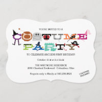 Costume Party Kid's Halloween Party Invitation. Invitation