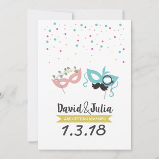 Costume party wedding invitation