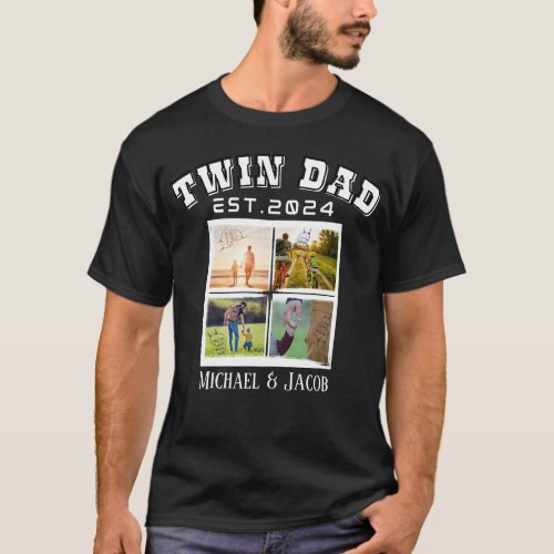 Costume Photos And Text Twin Dad Gift T_Shirt