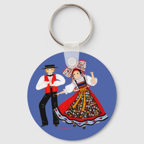 Costume traditionnel dAlsace France Keychain