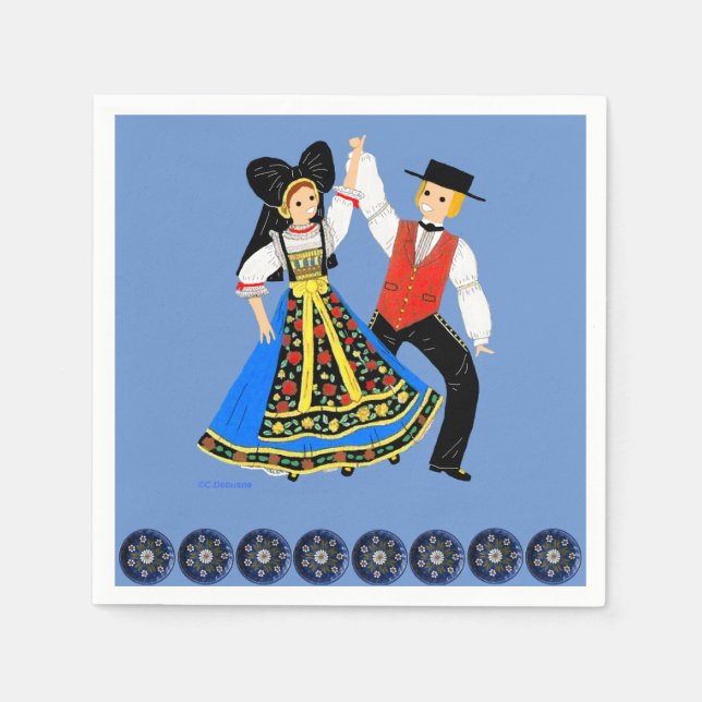 Costume traditionnel d'Alsace, France Napkins (Front)