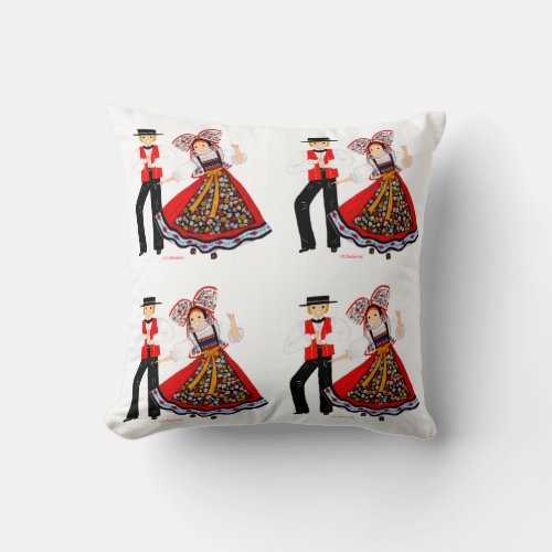 Costume traditionnel dAlsace France Throw Pillow